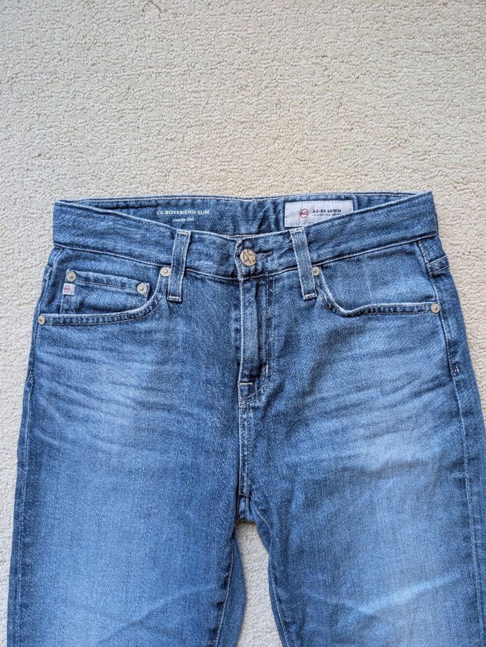AG sz 24 Ex-boyfriend 17 years Slouchy Slim light blue Jeans Adriano Goldschmied - Picture 3 of 11